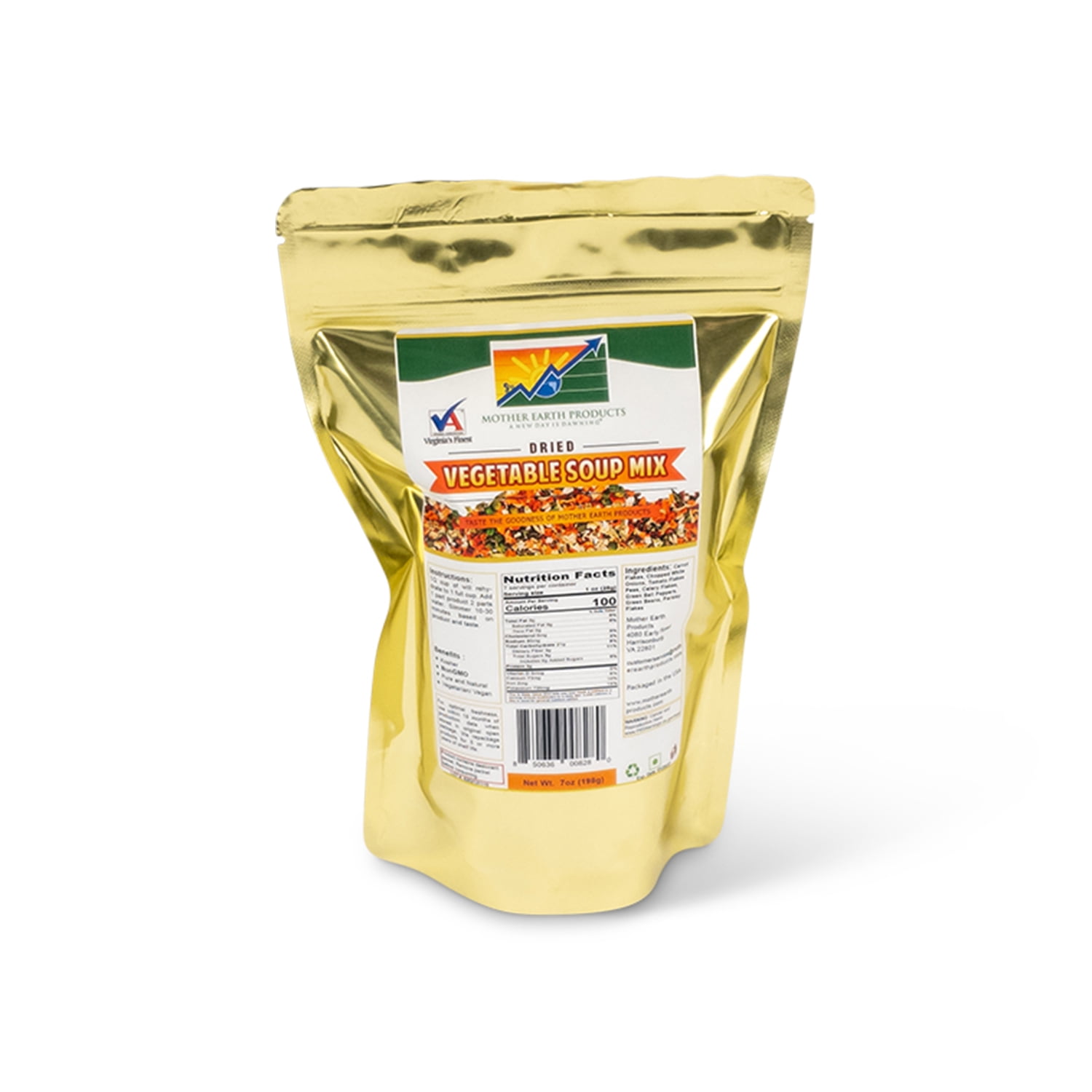 Dehydrated Vegetable Soup Blend, 2 Full Cups Mylar Bag