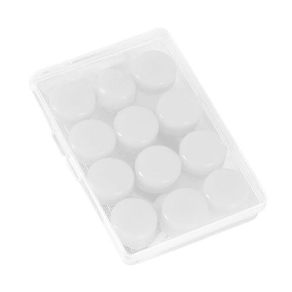 Paquete de 12 tapones de oídos de silicona con bloqueo de sonido, portátiles, impermeables para viajar. Blanco