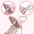thumbnail image 3 of Teamson Kids Poussette pour Poupées Jumelles Jogging Rose/gris, 3 of 9