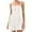 White, variant on Women's Smocked Frill Cami Mini Dress with Tiered Ruffles and Stretch Polyester 100% Fabric for Summer Occasion