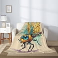 thumbnail image 2 of Gaeub Cartoon Dragonfly Art Print Flannel Throw Blanket, Home Fleece Throw Blanket for Couch or Bed,Decorative Blankets,Lightweight Fuzzy Flannel Blanket-80"x60", 2 of 6