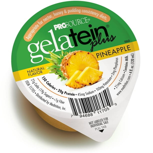ProSource Gelatein Plus Pineapple 20 grams of protein. Ideal for clear