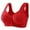 Red, variant on Women's Front Closure Bras Solid Color Smoothing Underwire Bra Beige Size 46