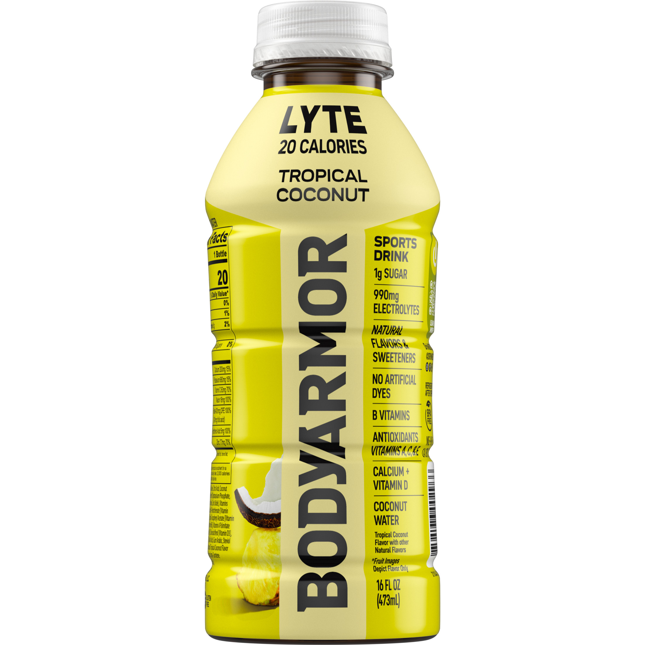 BODYARMOR Lyte Tropical Coconut Electrolyte Sports Drink, 16 fl oz Bottle