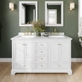 thumbnail image 2 of Wyndham Collection Deborah 60" Plywood Double Bathroom Vanity in White/Gold, 2 of 6
