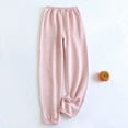 thumbnail image 2 of cfhntfmh Pajama Pants for Women Soft Elastic Waisted Solid Color Pants Comfy Fleece Jogger Pants Sleepwear Pjs Bottoms, 2 of 6