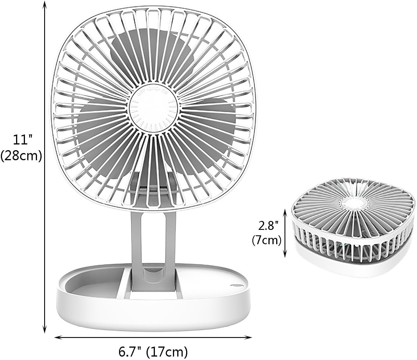 Avoben Portable fan, Thin Handheld Fan, USB Rechargeable Mini Fan, Battery Powered Small Foldable Pocket for Travel, Summer, Gifts for Women, White.