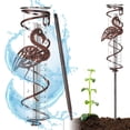 thumbnail image 1 of Pluviómetro para exteriores, pluviómetro de vidrio de 7 pulgadas con escala transparente, pluviómetro desmontable con estaca de metal, pluviómetro en espiral de flamenco, decorativo para jardín, patio, 1 of 6