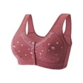 thumbnail image 1 of Sujetador sin aro Chaleco de talla grande Ropa interior cómoda Sujetador de encaje para mujeres de mediana edad y mayores Hebilla de apertura frontal ultrafina para madres, 1 of 5