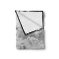 thumbnail image 2 of Black and White Soft Flannel Fleece Blanket, Aerial View Montreal Canada Cityscape with Skyscrapers Architecture, Cozy Plush for Indoor and Outdoor Use, 70" x 90", Black White Grey, by Ambesonne, 2 of 6