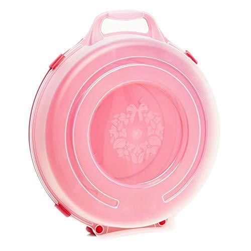 Homz Holiday Wreath Plastic Storage Box with Clear Lid (up to 24Inch