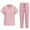 Pink, variant on LYMAYTER Nurse Uniform for Women Solid Color Medical Uniform Suit for S-2XL V-Neck Top and Pants Nurse Uniform Set
