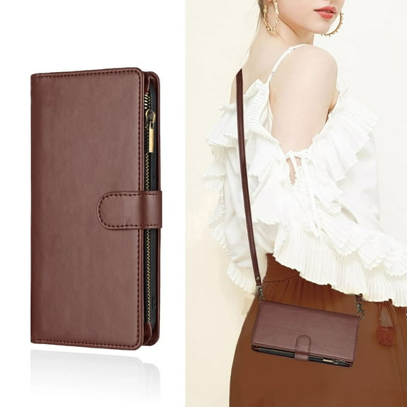 Motorola Moto G Stylus 5G 2022 Case ,Detachable Crossbody Lanyard Neck Strap Zipper Card Holders PU Leather Wallet Compatible with Motorola Moto G Stylus 5G 2022 Cover