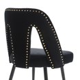 thumbnail image 4 of UHOMEPRO Dining Chair Set of 2, Modern Upholstered Velvet Kitchen Chairs Set, Armless Side Chair with Nailhead Trim and Metal Legs for Living Room Kitchen, Black, 4 of 7