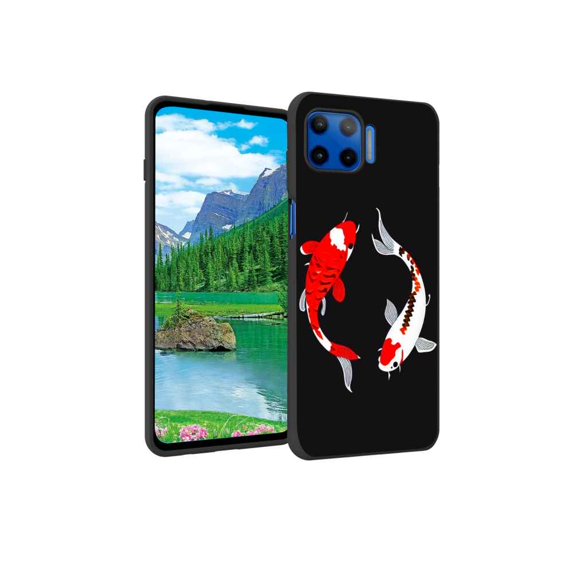 Compatible with Moto One 5G Phone Case, Koi-Fish-1 Case Silicone Protective for Teen Girl Boy Case for Moto One 5G