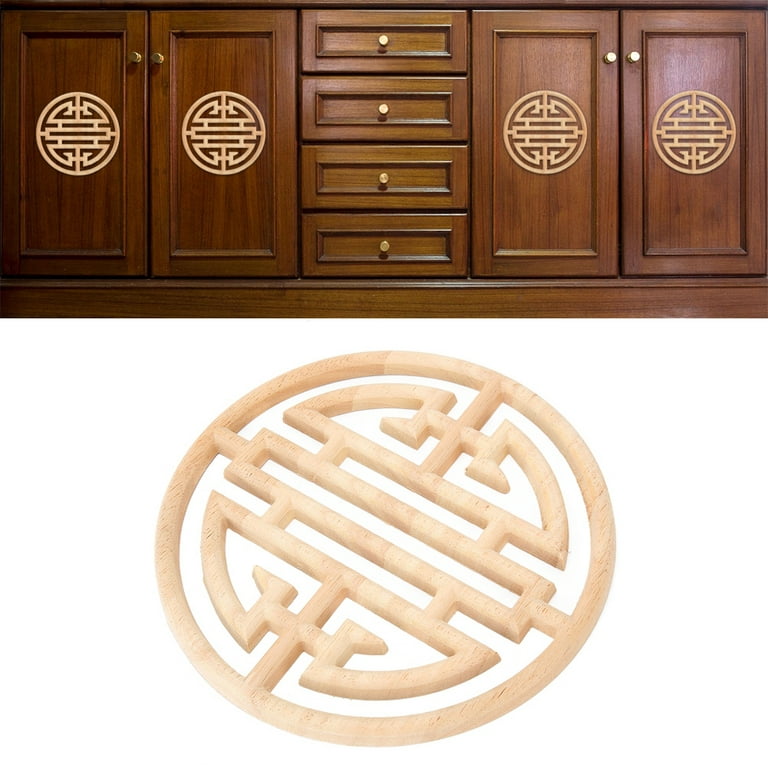 FitBest Wood Carving Solid Wood Decals European Style Furniture Decals  Solid Wood Round Wood Carving 