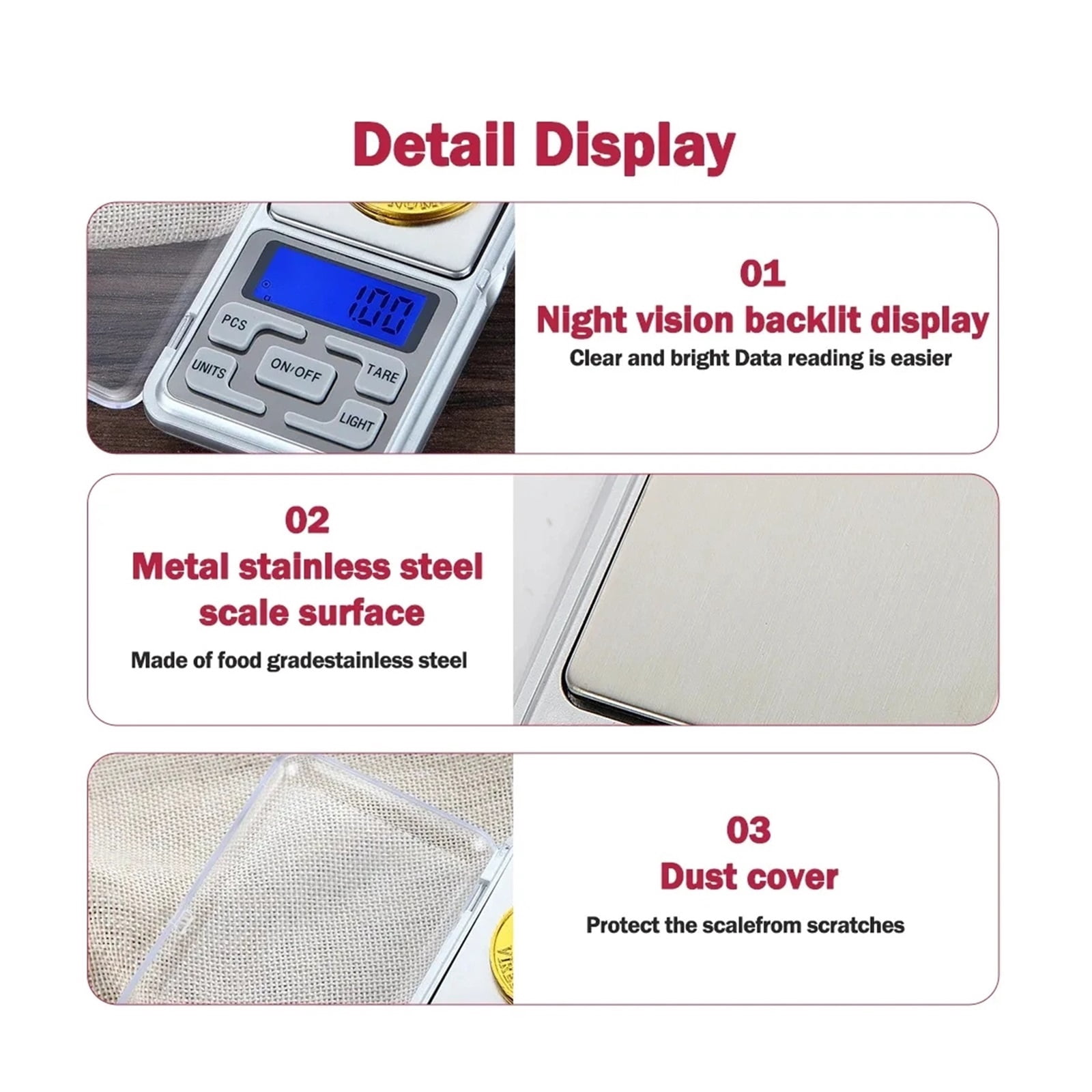 0.01g 500g Mini Electronic Scales High Precision Pocket Digital Scale For Jewelry Gold Silver Balance Gram For Kitchen - High Precision