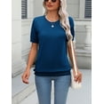 thumbnail image 4 of Zeagoo Womens Summer Short Sleeve Tops Crew Neck Lightweight Pullover Sweaters Loose Dressy Casual Blouse, 4 of 6
