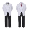 thumbnail image 2 of 6pc Baby Toddler Boy Teen Formal Black & White Suit Set Satin Necktie Sm-20, 2 of 4