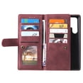 thumbnail image 2 of ELEHOLD Multi-Functional Wallet Case for Samsung Galaxy S23 Ultra, 9 Card Slots Zipper Pocket Wriststrap Stand Function Premium Leather Shockproof Purse Case for Samsung S23 Ultra, Winered, 2 of 7