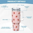 thumbnail image 5 of Pofeuu Hand Drawn Strawberry Print 40oz Ice Bully With Handle And Straw Stainless Steel Vacuum Insulated Cup And 2 In 1 Straw Lid, 5 of 8