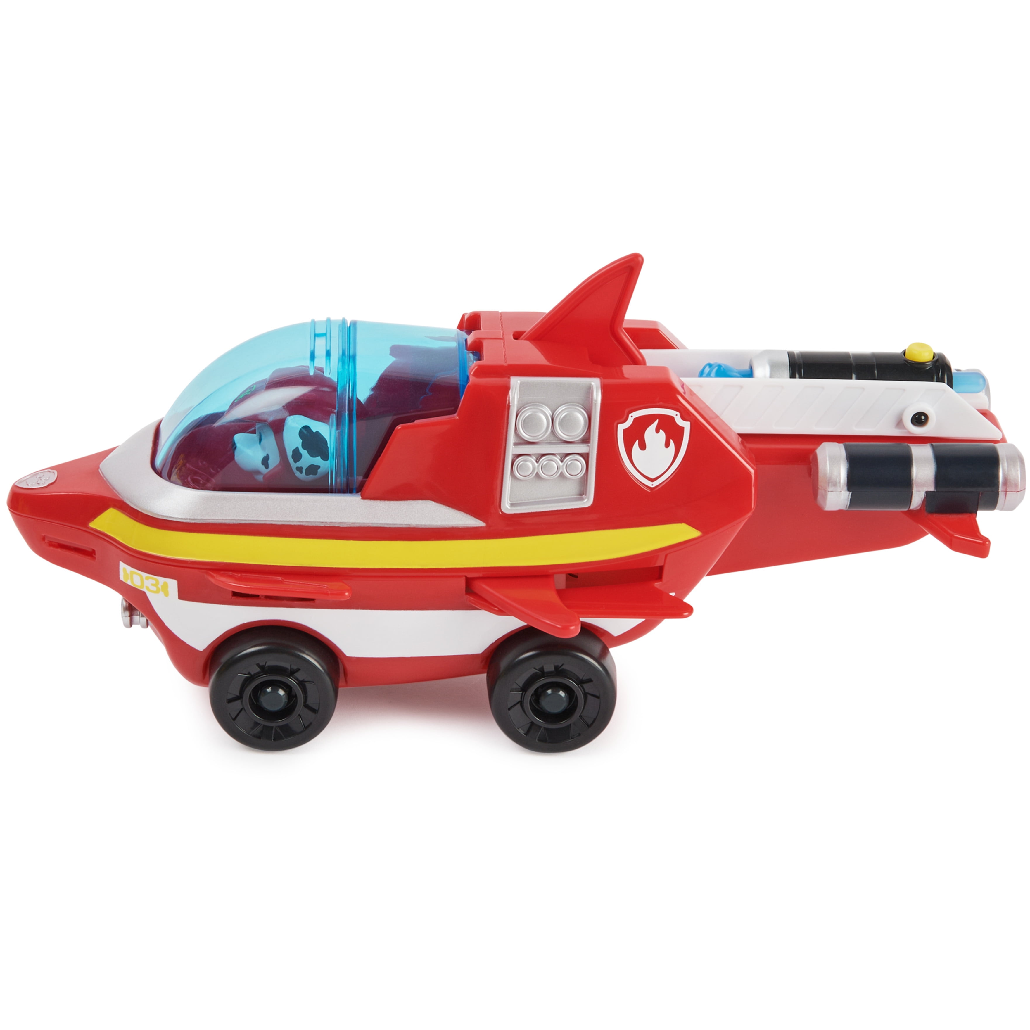 PAW Patrol Aqua Pups, Marshall Transforming Vehicle with Figure for Kids  Ages 3 and up