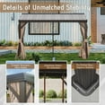 thumbnail image 5 of Domi Outdoor Living 10' x 12' Hardtop Lean-to Gazebo, Wall-Mounted with Galvanized Steel Roof Wall Pergola with Aluminum Frame, Curtains and Netting, for Patio, Deck, Garden, Backyard, 5 of 9