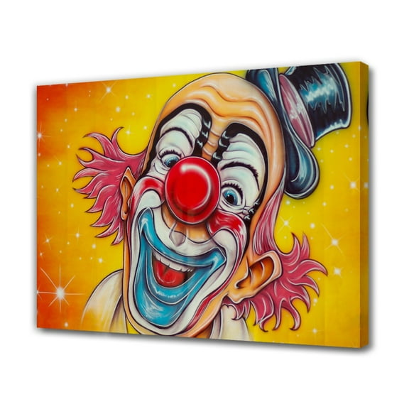 Circus Clown Canvas Poster Bedroom Decor Sports Landscape Office Room Decor Gift,Frame-style,20x30inch(50x75cm)