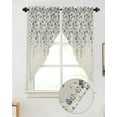 thumbnail image 3 of Floral Swag Valance Curtains Flower Blue Gray Cherry Blossoms Cotton Linen Background Rod Pocket Kitchen Curtains Scalloped Window Treatment Valances Swag Curtains For Living Room 1 Pair 36"w X 36"l, 3 of 8