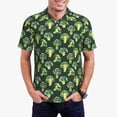 thumbnail image 5 of Yiaed Broccoli 3Print Men's Short Sleeve Polo Shirt,Golf Polo for Men Three-Button Golf Shirt Athletic Casual Collared T-Shirt- 4X-Large, 5 of 7