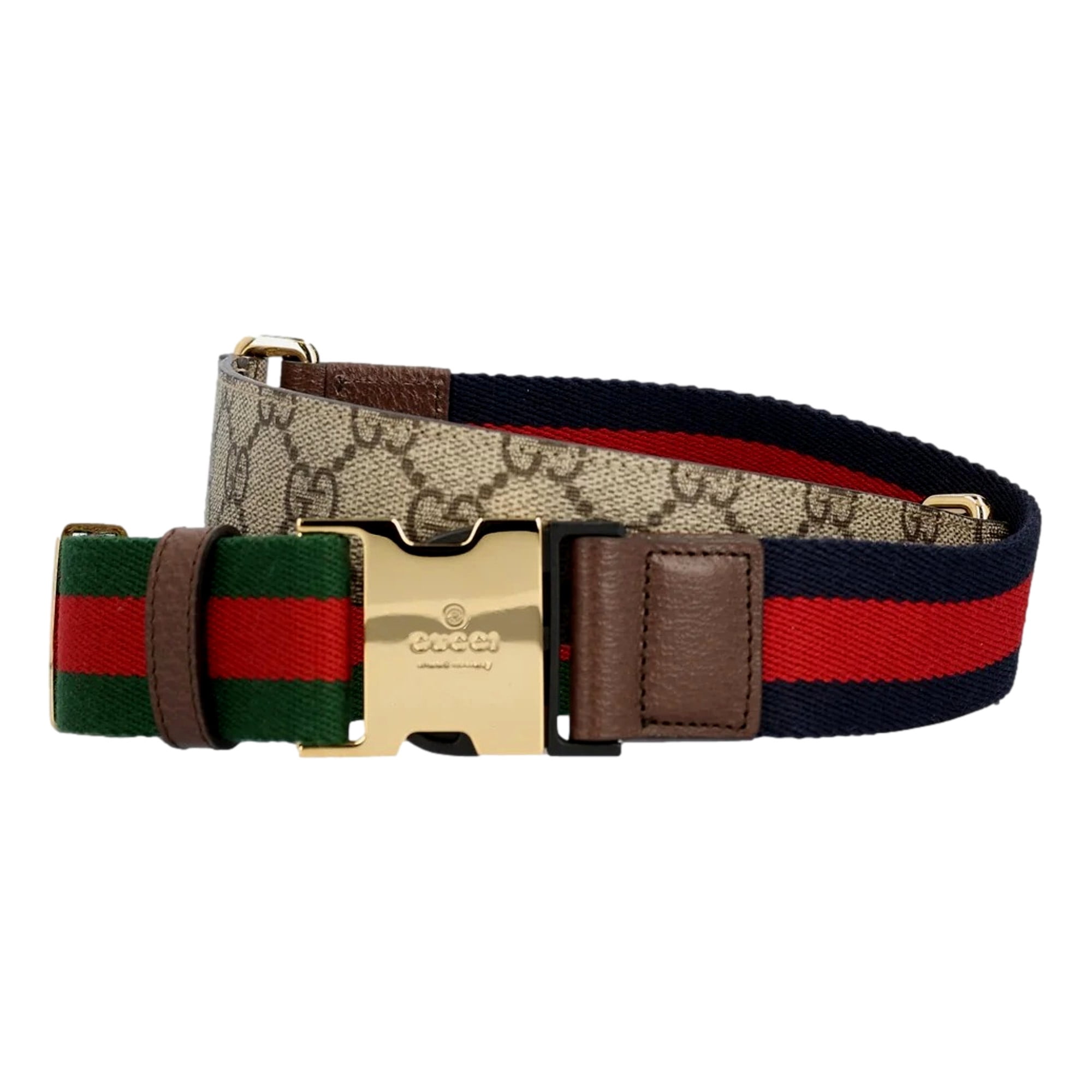 GUCCI GG Supreme Canvas Belt Black Khaki 625839 Women\'s GUCCI Double G Buckle GG Supreme Leather Belt Beige 625839  main image 2