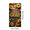 thumbnail image 3 of Congrats Grad Banner Sunflower Decor Backdrop Graduation Party Decoration Background Props Indoor Outdoor Celebration Removable Easy Setup, 3 of 4