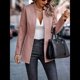 thumbnail image 5 of Chaqueta Blazer Informal de Oficina para Mujer, de Larga, con Solapa y Abertura Frontal. Rosa L, 5 of 8