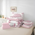 thumbnail image 6 of Manfei Vintage Damask Female 7-Piece Bedding Comforter Set, Mystic Pink Boho Floral King Bedding Sets, Southwestern Reversible Bed Sheets, Microfiber Bedroom Decor, 6 of 8