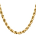 thumbnail image 2 of 14K Yellow Gold Rope Chain Necklace 24 inch 8 mm Diamond-cut with Fancy Lobster Clasp, 2 of 4