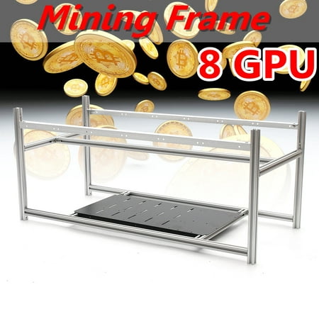 8 GPU Mining Rig Aluminum Frame Case Open Air Computer Crypto Coin Miner Frame without