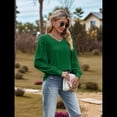 thumbnail image 4 of Blusas Elegantes e Informales para Mujer, con Cuello en V y Lunares, de Larga Verde XXL, 4 of 9