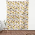 thumbnail image 4 of Ambesonne Birthday Party Fabric by the Yard Upholstery, Happy Animals Fun, 5 Yards, Grey Yellow Multicolor, 4 of 5