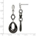 thumbnail image 5 of Stainless Steel Polished With Black Ceramic Post Dangle Earrings Made In China sre1031, 5 of 5