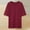 Wine, variant on Itsame Short T-Shirt Sleeved Womens Solid Color Casual Shirt Tops Solid Color Round Neck Blouses Hot Pink Size 2XL