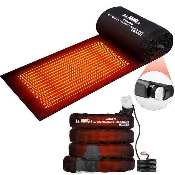 Kohree 15FT RV Heated Sewer Hose Sleeve ,Avoid Freezing at -45°F RV Heated Sewer Hose for Rv/Camper in Winter