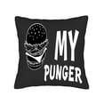 thumbnail image 4 of Set of 2 Throw Pillow Covers 18x18in - Black with White Hamburger Illustration & ' MY PUNGER ' Text - Perfect for Couch Bed Car Decor, 4 of 8