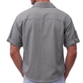 thumbnail image 4 of Guluxicc Men's Summer Tops Button Down Collared Short Sleeve Classic Business Casual Shirts with Pockets, 4 of 6
