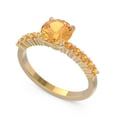 thumbnail image 2 of Diamond-Capitals 2.25 Carat Round Cut Citrine Gemstone Fancy Engagement Ring for Girls 14K Yellow Gold Size 6, 2 of 7
