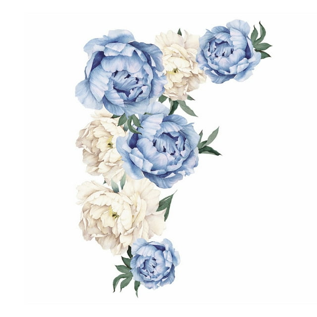 Adhesivo de pared Toystoory ciruelo flor peonía papel tapiz sala de estar dormitorio Azul FX-C16D