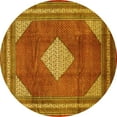 thumbnail image 1 of Ahgly Company Indoor Round Medallion Yellow Traditional Area Rugs, 6' Round, 1 of 4
