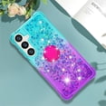 thumbnail image 3 of for Samsung Galaxy S25 Plus (Not S25)/ S24 Plus Quicksand Case with Ring Kickstand, Bling Cute Glitter Flowing Liquid Floating Sparkle Cover for Samsung Galaxy S25 Plus. JB-Green Purple, 3 of 14