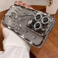 thumbnail image 4 of Clear Glitter Case for iPhone 15 Pro Max, Cute 3D Diamond Rhinestone Wings with Bling Sparkly Camera Kickstand Soft TPU Bumper Shockproof Women Girls Case for iPhone 15 Pro Max 6.7" (Silver), 4 of 4