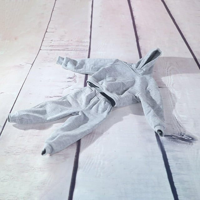 Pantalones deportivos y ropa de muñeca con capucha CUTICAT 1/6 Gris