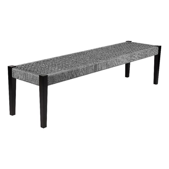 Armen Living Banc de Salle à Manger Intérieur Extérieur en Tissu Corde/bois, Gris